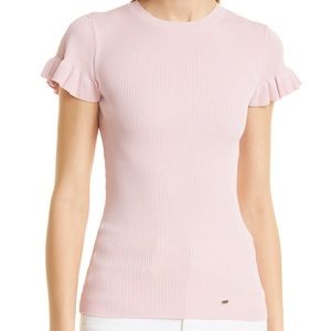Ted Baker London Frill Sleeve Sweater pink Size 2 Ted = US 4-6
